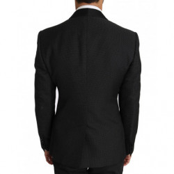 Blazer in cotone nero con motivo punteggiato - IT56 - 3XL