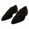 Scarpe velate con punta alari in pelle nera con broques - EU35/US4.5
