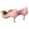 Scarpe con tacco in pelle rosa con tacco in cristallo - EU35/US4.5