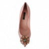 Scarpe con tacco in pelle rosa con tacco in cristallo - EU35/US4.5