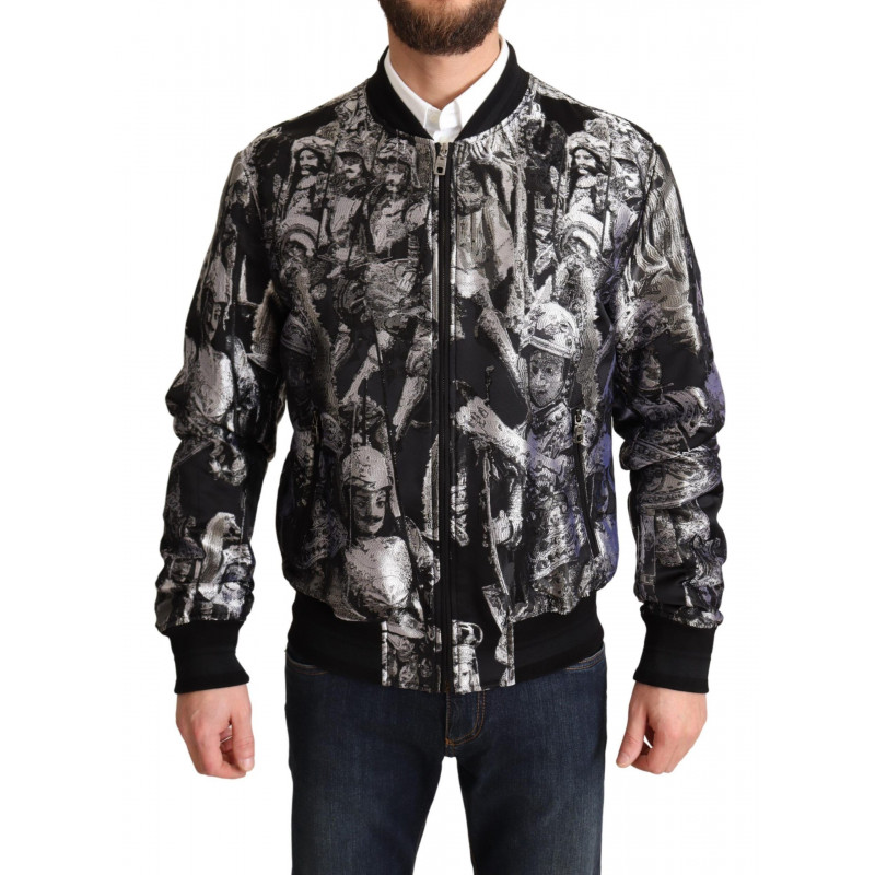 Giubbotto bomber Puppi Motive Nero Argento - IT50 - L