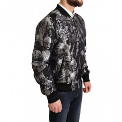 Giubbotto bomber Puppi Motive Nero Argento - IT50 - L