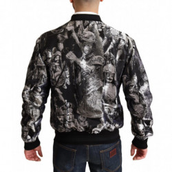 Giubbotto bomber Puppi Motive Nero Argento - IT50 - L