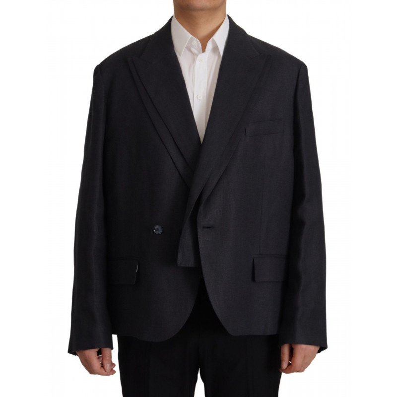 Giacca blazer da uomo formale in lino blu - IT48 - M