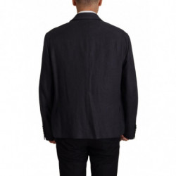 Giacca blazer da uomo formale in lino blu - IT48 - M