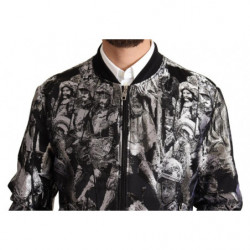 Giubbotto bomber Puppi Motive Nero Argento - IT50 - L