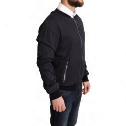 Giacca da uomo bomber corta in seta blu - IT50 - L