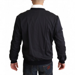 Giacca da uomo bomber corta in seta blu - IT50 - L
