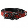 Cintura sangue fibbia logo nero pelle rossa nera - 85 CM / 34 INCHES