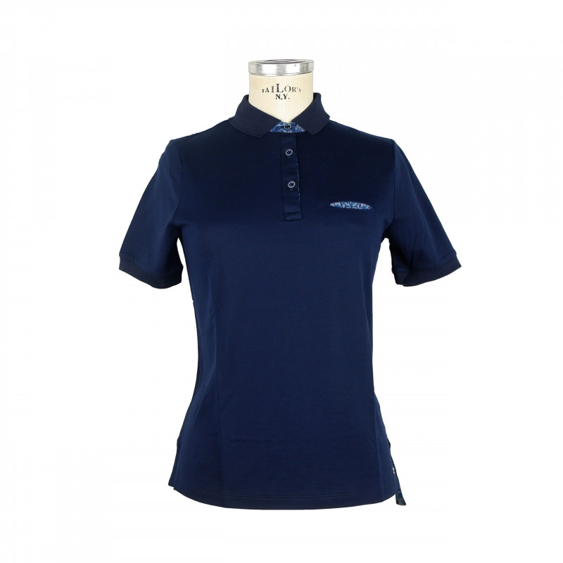 Polo in cotone blu - L