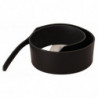 Cintura con fibbia rotonda argento in pelle nera - 85 CM / 34 INCHES