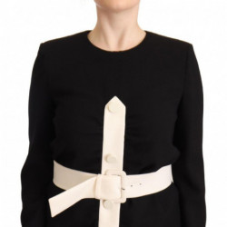 Mini abito tubino con cintura in lana nera a maniche lunghe - IT40-S