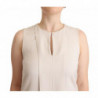 Abito trapezio ginocchio scollo rotondo senza maniche beige - IT42-M