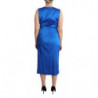 Abito tubino midi plissettato senza maniche in acetato blu - IT46-XL