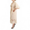 Abito portafoglio maxi trapezio maniche corte bianco sporco - IT42-M