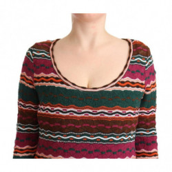 Maxi tubino in maglia di lana a righe multicolor - IT44-L
