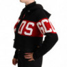 Giacca cardigan logo abbottonato cappuccio cashmere nero - IT40-S