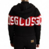 Giacca cardigan logo abbottonato cappuccio cashmere nero - IT40-S