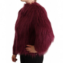 Giacca pullover a maniche lunghe in modacrilico bordeaux - IT44-L