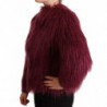 Giacca pullover a maniche lunghe in modacrilico bordeaux - IT44-L