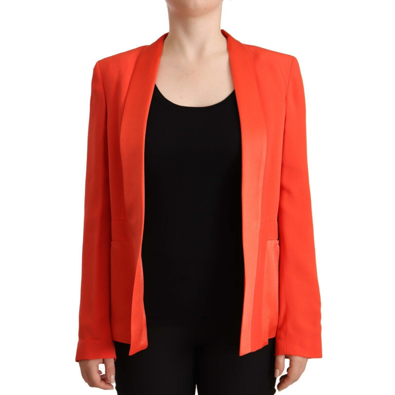 Giacca soprabito tasca blazer acetato maniche lunghe arancione - IT