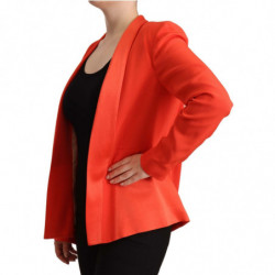 Giacca soprabito tasca blazer acetato maniche lunghe arancione - IT