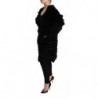 Giacca maniche lunghe cardigan pelliccia coniglio nero - IT42-M