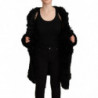 Giacca maniche lunghe cardigan pelliccia coniglio nero - IT42-M