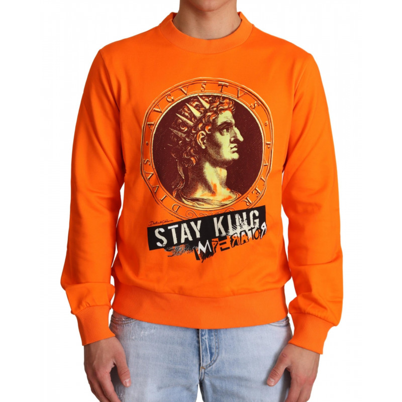 Maglione pullover in cotone arancione King Caesar - IT44 - XS