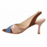 Sandali tacco slingback pelle scamosciata multicolor - EU37/US6.5