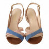 Sandali tacco slingback pelle scamosciata multicolor - EU37/US6.5
