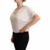 T-shirt bianca a maniche corte con catena dorata - IT42-M