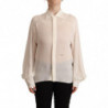 Top camicetta colletto maniche lunghe seta bianco sporco - IT42-M