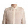 Top camicetta colletto maniche lunghe seta bianco sporco - IT42-M