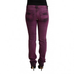 Jeans in denim slim fit elasticizzati in cotone viola - W29
