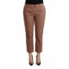 Pantaloni corti affusolati in cotone marrone - IT46-XL
