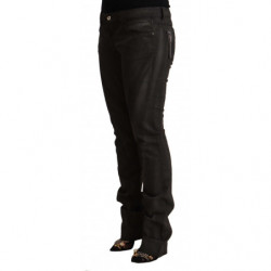 Pantaloni skinny a vita media in cotone nero - W32
