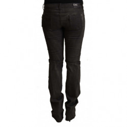 Pantaloni skinny a vita media in cotone nero - W32