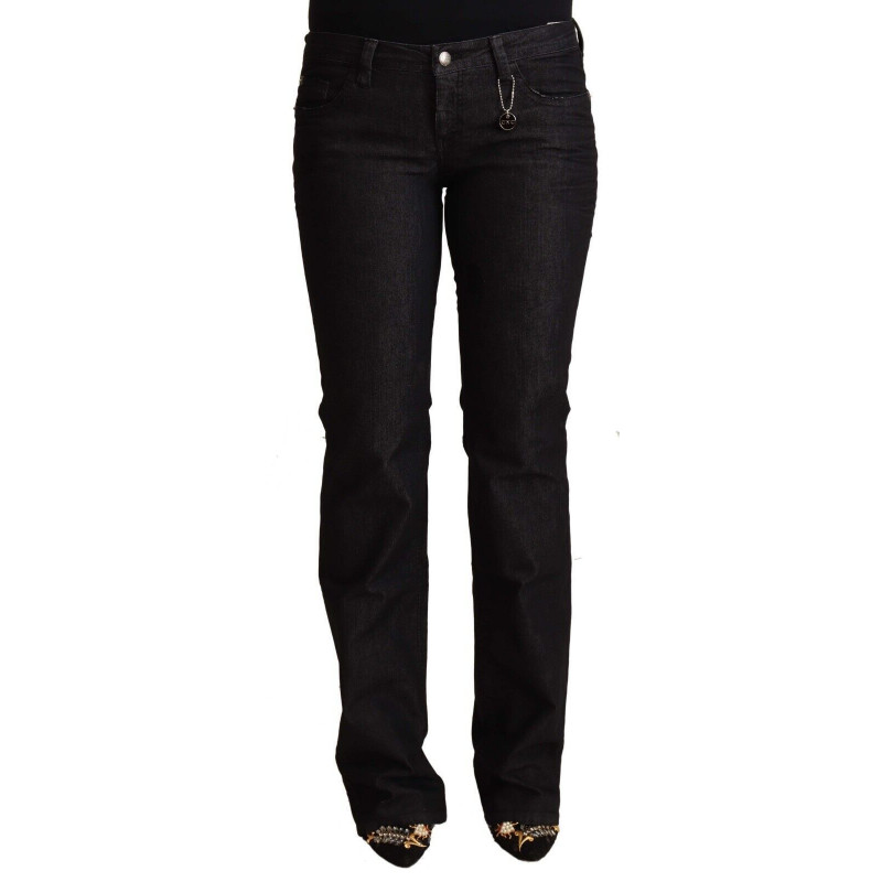 Jeans skinny a vita bassa in cotone nero - W27