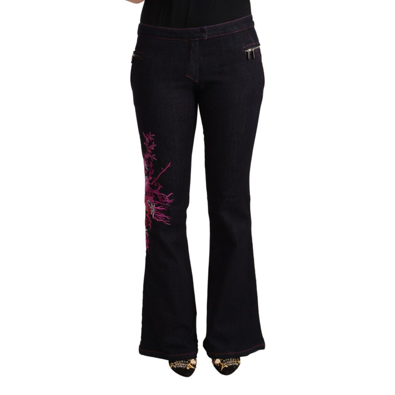 Jeans svasati in cotone a vita media in cotone nero - IT48-XXL