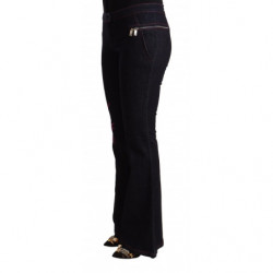 Jeans svasati in cotone a vita media in cotone nero - IT48-XXL