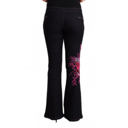 Jeans svasati in cotone a vita media in cotone nero - IT48-XXL