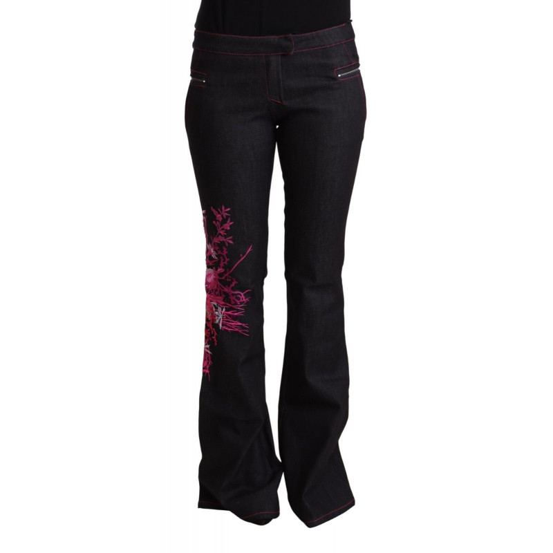 Jeans denim svasato cotone elasticizzato vita media cotone nero - I