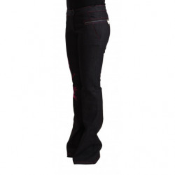 Jeans denim svasato cotone elasticizzato vita media cotone nero - I