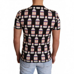 T-shirt girocollo con motivo bottiglia blu - IT46 - S