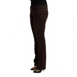 Jeans denim slim fit vita bassa elasticizzati cotone marrone - W29