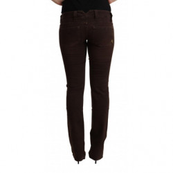 Jeans denim slim fit vita bassa elasticizzati cotone marrone - W29