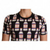 T-shirt girocollo con motivo bottiglia blu - IT46 - S