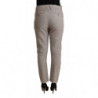 Pantaloni affusolati a vita media in misto lino grigio chiaro - W28