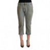 Pantaloni corti skinny a vita media in cotone 100% grigio - W26